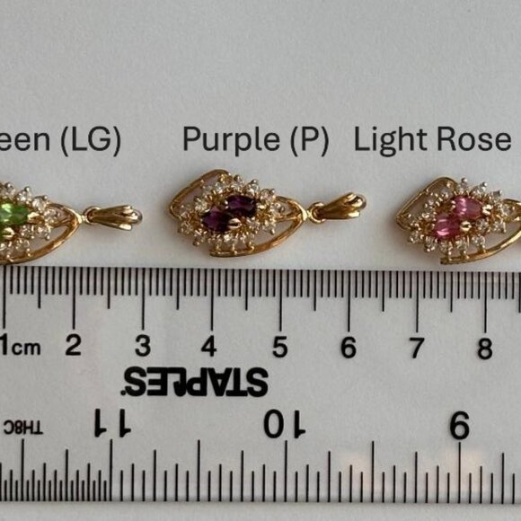 Vintage Swarovski crystal Pendant Necklace, Dolphin Ore 18K Gold Electroplate - Picture 2 of 5